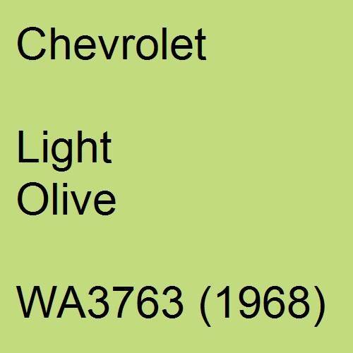 Chevrolet, Light Olive, WA3763 (1968).